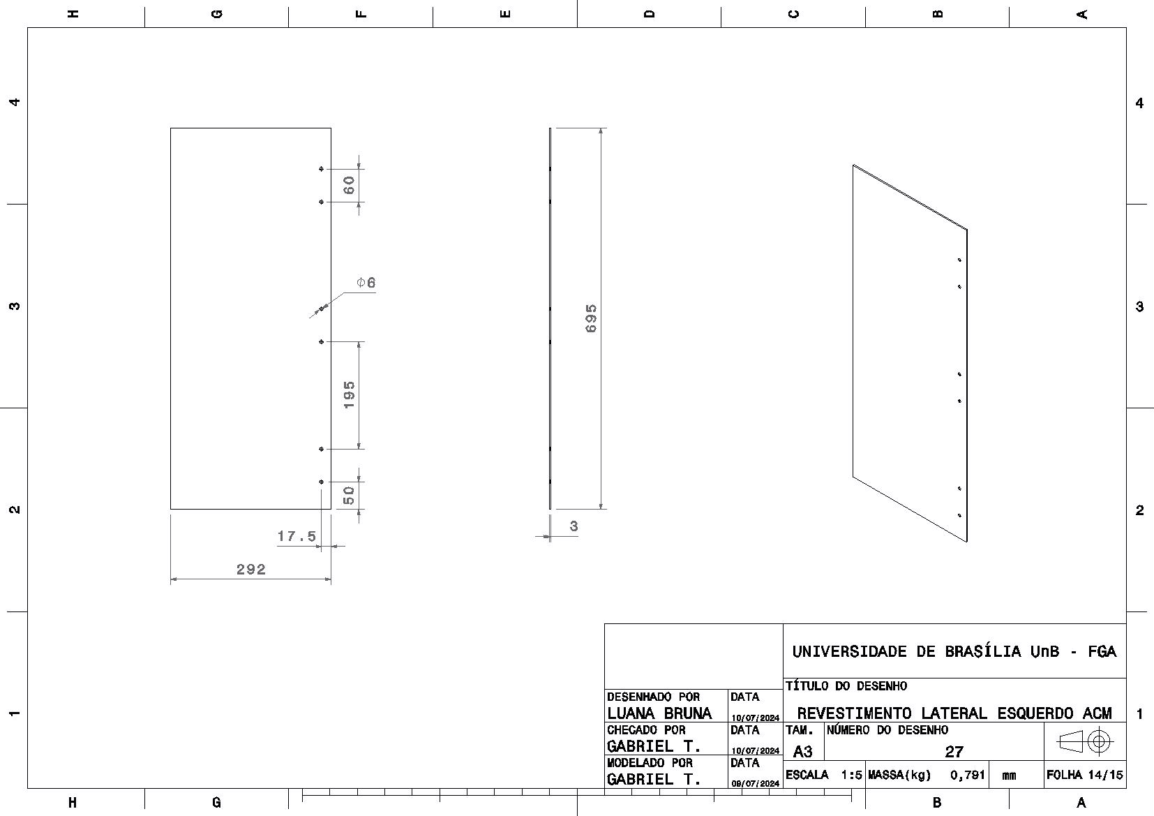 Revestimento Lateral Esquerdo ACM